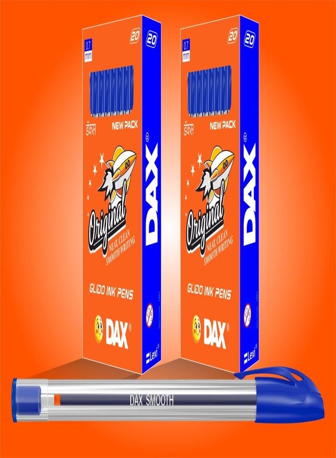 Lexi Dax Smooth Pens_40 Ball Pens I 0.7 mm Blue/Black Ball Pen I Blue And Black Ink Color Pens_ Pack of 40 Pens_2 Sets of 20 Pen Box - Image 1