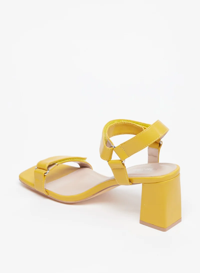Flora Bella By Shoexpress Womens Block Heel Sandals with Hook and Loop Closure