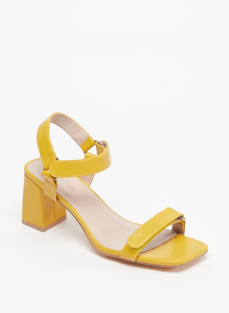 Flora Bella By Shoexpress Womens Block Heel Sandals with Hook and Loop Closure
