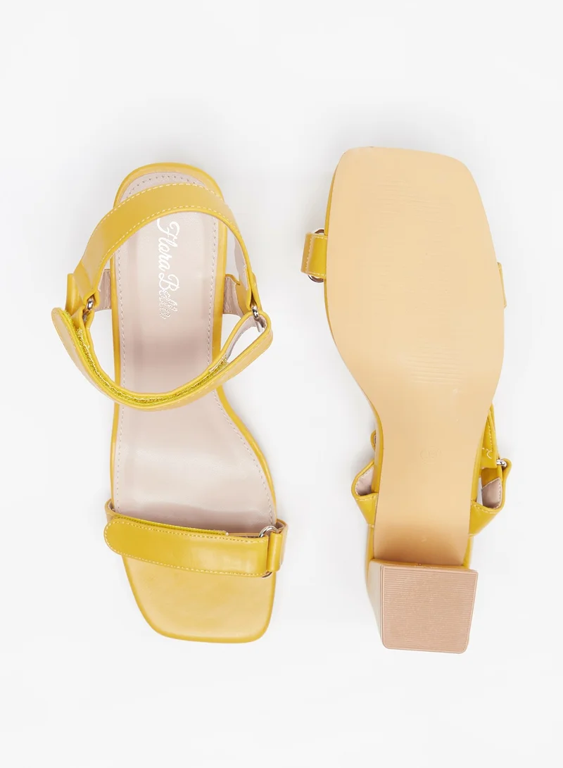 Flora Bella By Shoexpress Womens Block Heel Sandals with Hook and Loop Closure