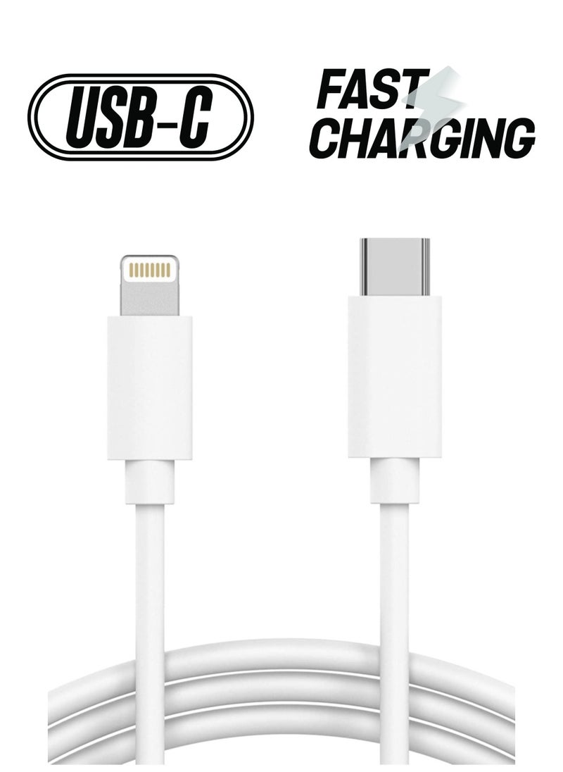 ELTRAZONE USB C to Lightning Cable [MFi Certified] Compatible with iPhone 13 Pro Max/12/11 Pro/X/XS/XR/8 Plus/AirPods Pro, Supports Power Delivery, 1M, White  - Image 1
