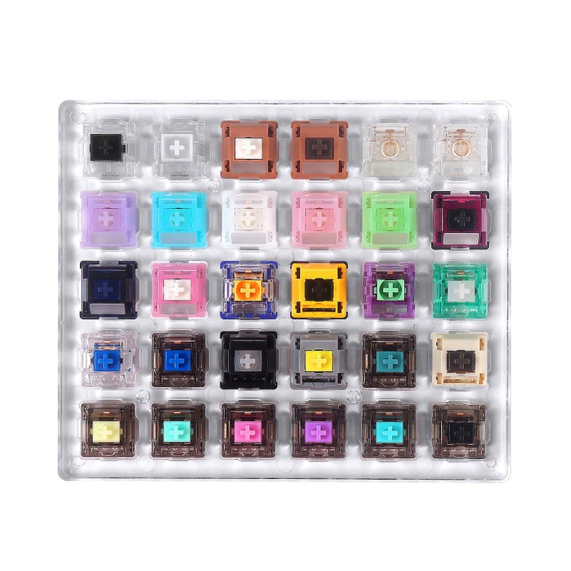 DUROCK Keyboard Switch Tester, 30-Key Switches Sampler with Switch Puller, Ice King Linear Shrimp Silent T1 Tactile POM Piano Black Lotus Sea Glass HE Magnetic Switches Experience Kit (30pcs) - Image 5