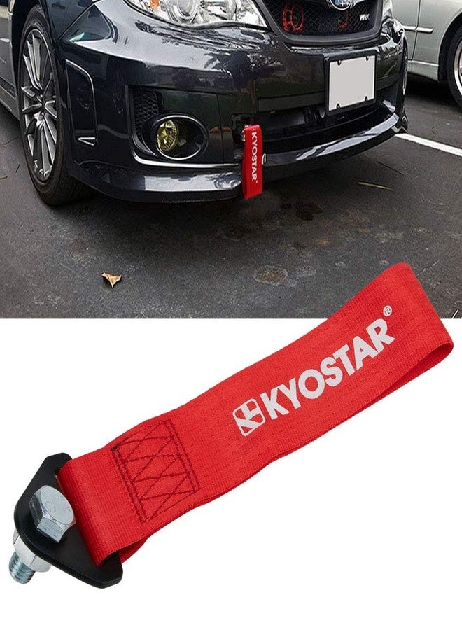 Kyostar Universal Racing Tow Strap for Front or Rear Bumper Towing Hooks (Red) - Image 1