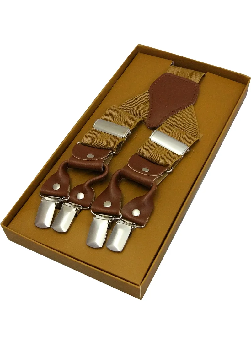 Kemer Dünyası Belt World Metal 6 Clips Men's Luxury Trouser Hanger Brown