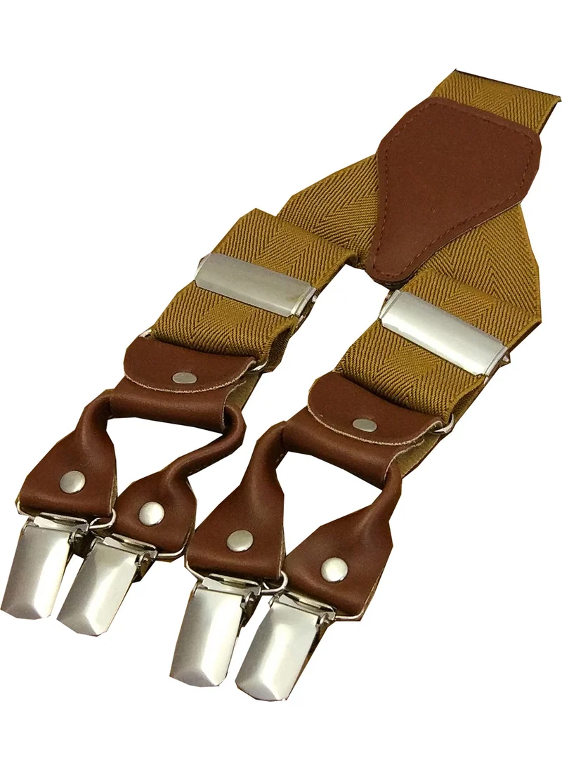 Kemer Dünyası Belt World Metal 6 Clips Men's Luxury Trouser Hanger Brown