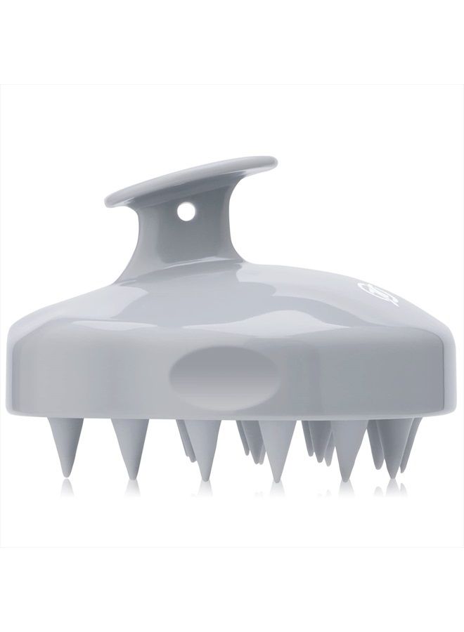 FReatech Hair Scalp Massager Shampoo Brush with Soft Silicone Bristles for Scalp Care and Hair Growth, Shower Head Scalp Scrubber Exfoliator for Dandruff, Wet & Dry for Men, Women and Kids, Grey - Image 1