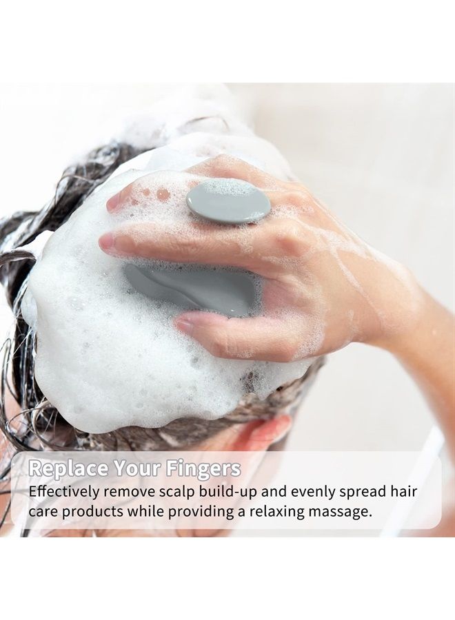 FReatech Hair Scalp Massager Shampoo Brush with Soft Silicone Bristles for Scalp Care and Hair Growth, Shower Head Scalp Scrubber Exfoliator for Dandruff, Wet & Dry for Men, Women and Kids, Grey - Image 2