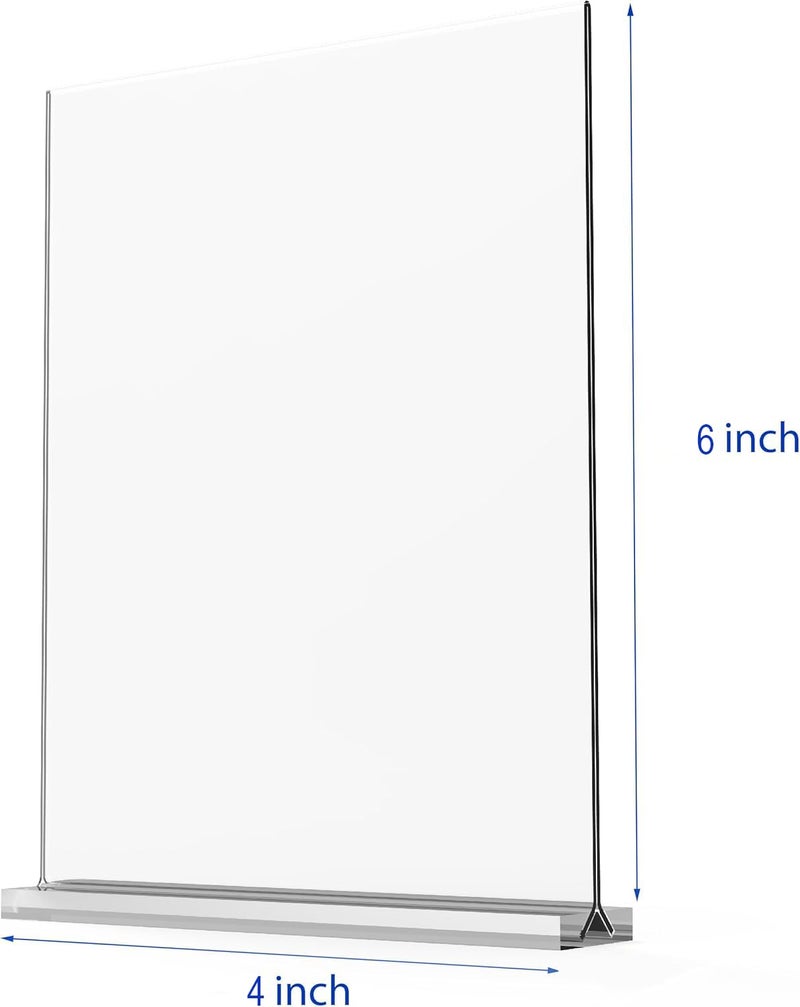 newnewshow 4x6 Inch Clear Acrylic Sign Holder, Display Stand, Plastic Card Holder for Business, Office, Retail (4x6 Inch 12 Pack) - Image 2