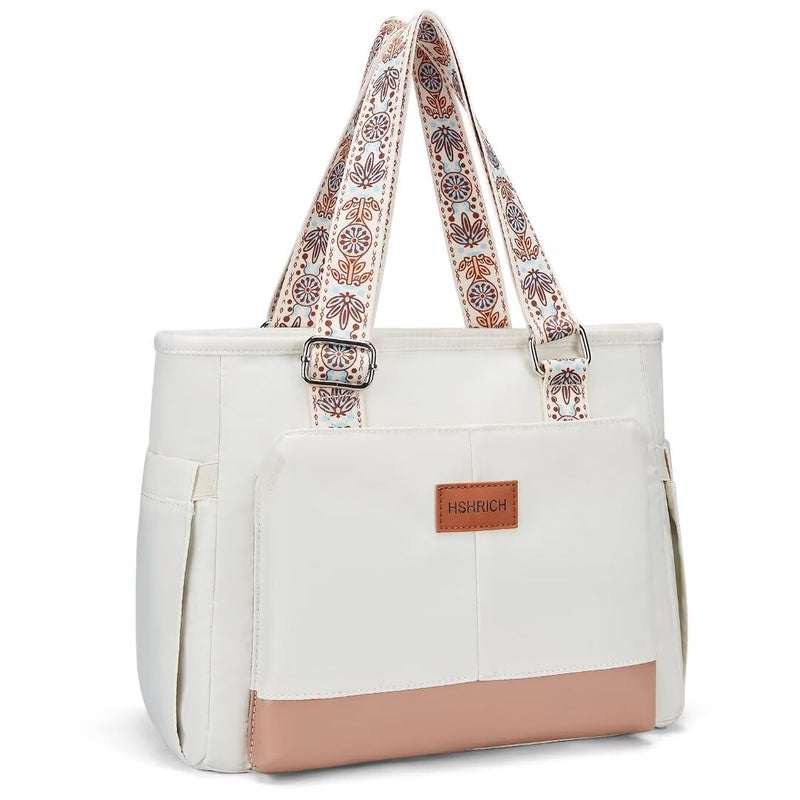 HSHRICH Lunch Bag Lunch Box Women - Leakproof Insulated Lunch Cooler Bag for Women - Large Lunch Tote Bags Adults, White - Image 1