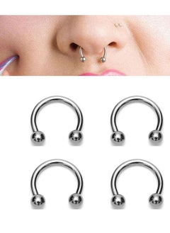 4 Pieces of fashionable spherical nose piercing earrings for nose decoration