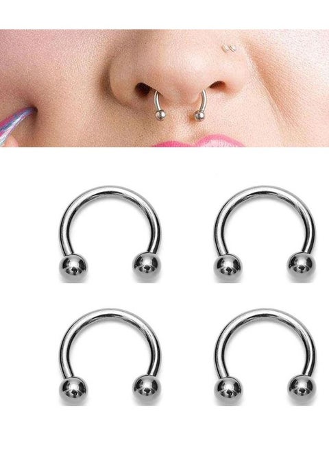 4 Pieces of fashionable spherical nose piercing earrings for nose decoration