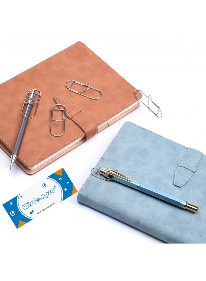 Wisdompro Wisdompro Pen Clip, 12 Pack Stainless Steel Pen Clip Holder for Notebook, Books, Journal, Clipboard, Paper, etc. - Fits Almost Any Pen Size (Silver)