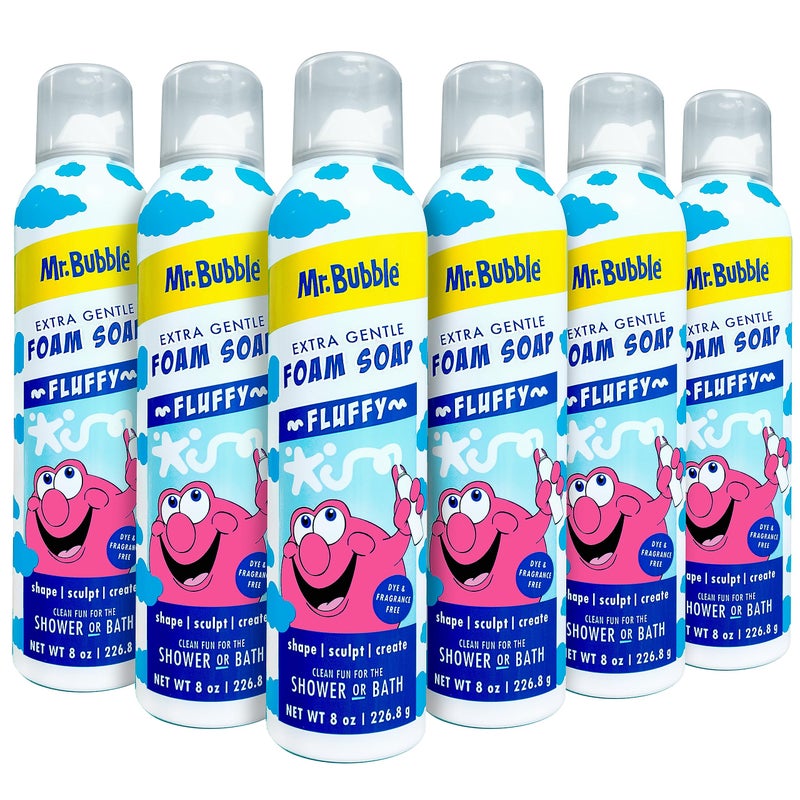 Mr. Bubble Extra Gentle Foam Soap - Fragrance Free Kids Hand and Body Wash 8OZ, Pack of 6 - Image 1