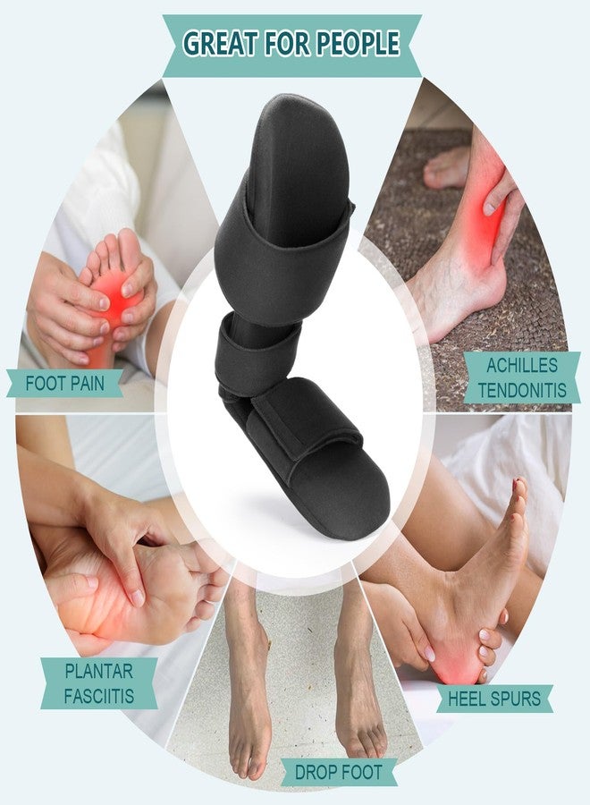 Estinko Plantar Fasciitis Night Splint – Adjustable Night Splint for Plantar Fasciitis Women & Men, Relieve Heel Pain, Achilles Tendonitis, Drop Foot Support Black Large - Image 2