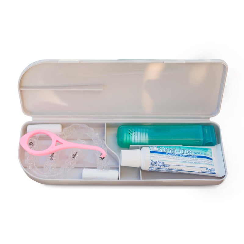 Capsule Capsule Dental  Dental Retainer Travel Case Silicone Retainer Case for Aligners Mouthguards and More Dental Kit Oral Care Tools with Travel Toothbrush and Aligner Removal Tool