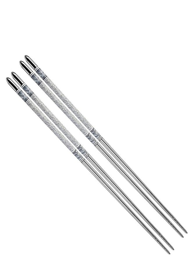 Damurhu Stainless Steel Chopsticks for Eating Non-Slip Chopstick Reusable (2 Pairs Set) - Image 1