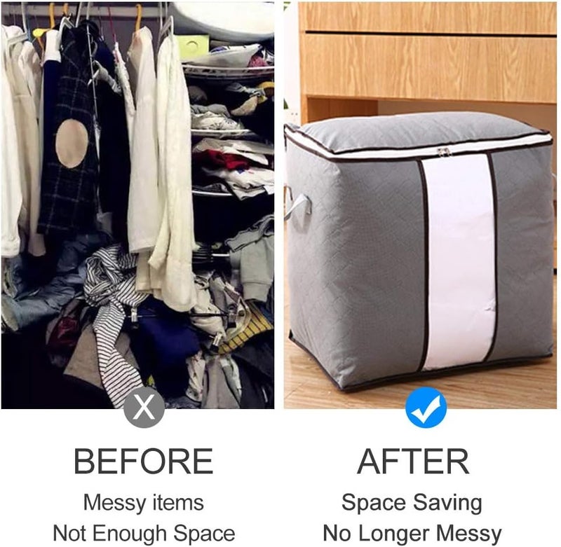 Storage Bags with Zips, Duvet Storage Bag - Large Storage Bags for Clothes - Bedding - Quilt - Blankets - Moving - Made of Better - Comfortable and No-Smell Fabric, Laundry - Image 4