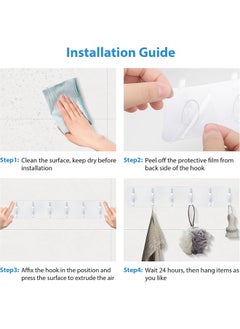 FLYROAD Large Hooks for Hanging, Adhesive Coat Rack Hooks, Six Heavy Duty Dual Hooks, Sticky Hooks, Removal & Reusable Hooks for Utility Hanging Kitchen Bathroom Bedroom Indoor Home Improvement, Clear  - Image 5