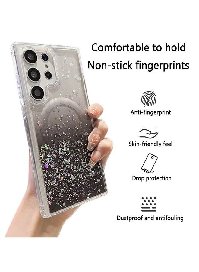 X-level Samsung Galaxy S24 Ultra Case Soft Silicone Clear MagSafe Cover with Glitter Bling Super Soft-Touch Anti-Scratch Shockproof Bumper Back Cover Phone Accessories for Women Girls - Image 5