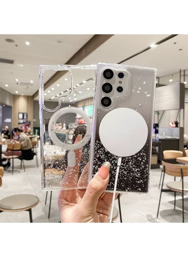 X-level Samsung Galaxy S24 Ultra Case Soft Silicone Clear MagSafe Cover with Glitter Bling Super Soft-Touch Anti-Scratch Shockproof Bumper Back Cover Phone Accessories for Women Girls - Image 2