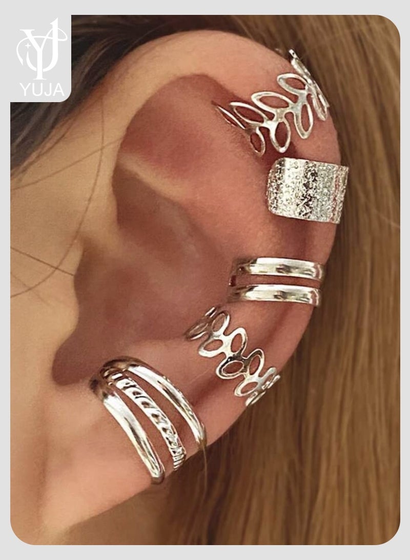 يوجا اقراط اذن وهمية بدون ثقوب مجموعة من 5 قطع تصميميات مختلفة مشبك أذن اقراط - Image 1