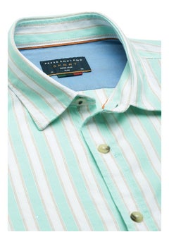 Peter England Peter England Men's Slim Fit Shirt (PCSFSSLFY88671_Aqua  - Image 2