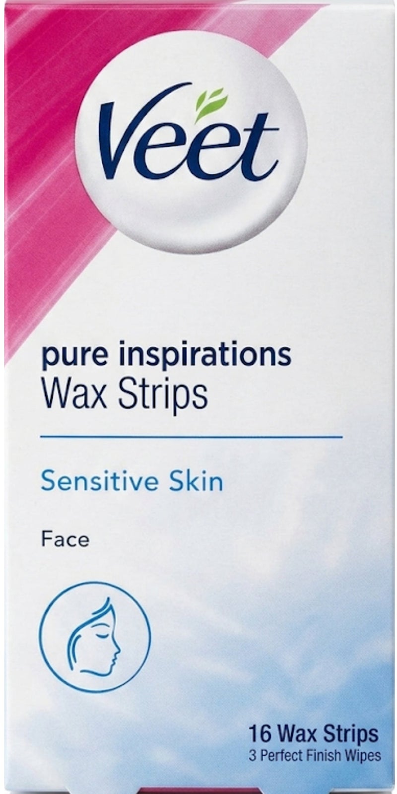Veet Pure Inspirations Wax Strips Sensitive Skin Face 16 Wax Strips - Image 1