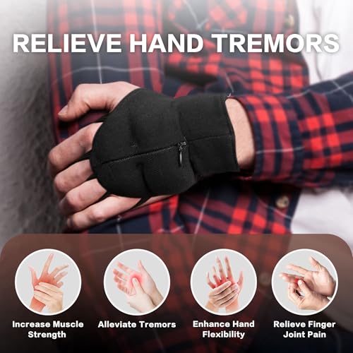 Bottle Pouch Weighted Gloves for Tremors-Adjustable Hand Gloves Stability Aid for Parkinson's Hand Tremors, Enhanced Grip & Writing Support for Elderly - Image 4