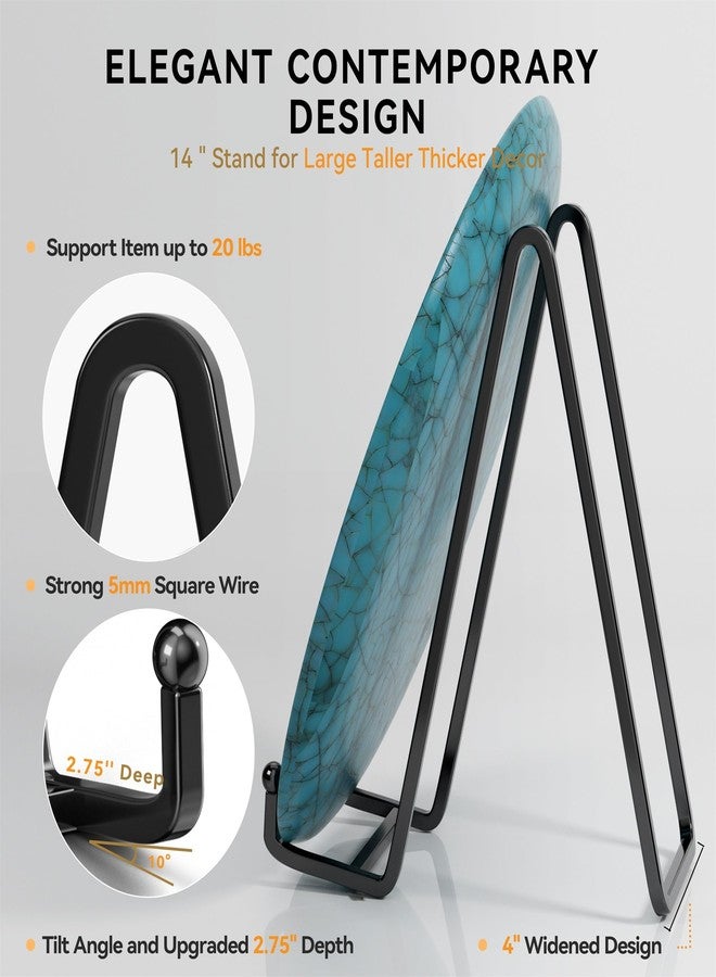 IPAME 14 Inch Heavy Duty Plate Stand (2 Pack) - Metal Display Easel for Large Plates, Platters, Picture Frames, Plaques, Signs and Posters - Image 2