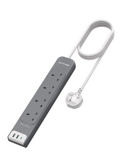 RAVPOWER RAVPower 30W 7-in-1 Power Strip with 3M Extension Cord, 4 AC Outlets + 3 USB-A + USB-C PD, Surge Protector, Multi-Device Charging Station for Home, Office, Travel  - Image 1