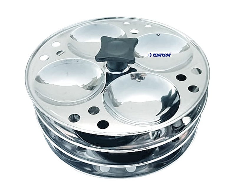 TENNYSON TENNYSON IDLI Maker Delight Plus 4 Plate Special Thick Gauge Extra DEEP Plates (4 Plates 16 IDLIES) NO Joint - Image 3