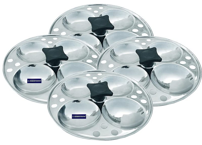 TENNYSON TENNYSON IDLI Maker Delight Plus 4 Plate Special Thick Gauge Extra DEEP Plates (4 Plates 16 IDLIES) NO Joint - Image 2