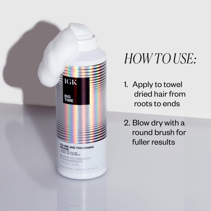 iGK موس IGK بيغ تايم للحجم والتكثيف، 6.2 أونصة | نباتي + خالي من التجارب على الحيوانات | قابل للحركة + امتلاء + التحكم في التجاعيد - Image 5