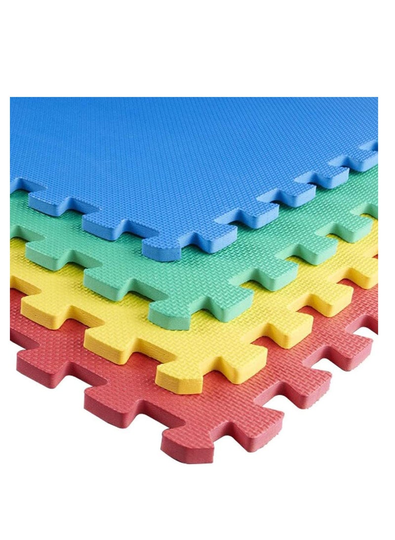 ECVV 4 PACK Interlocking EVA Foam Floor Play Mat for Home Gym, Yoga Mat 60 x 60cm, Puzzle Exercise Floor Mat, Workout Equipment, or Child's Play Surface - Set of 4, Multicolor - Image 2