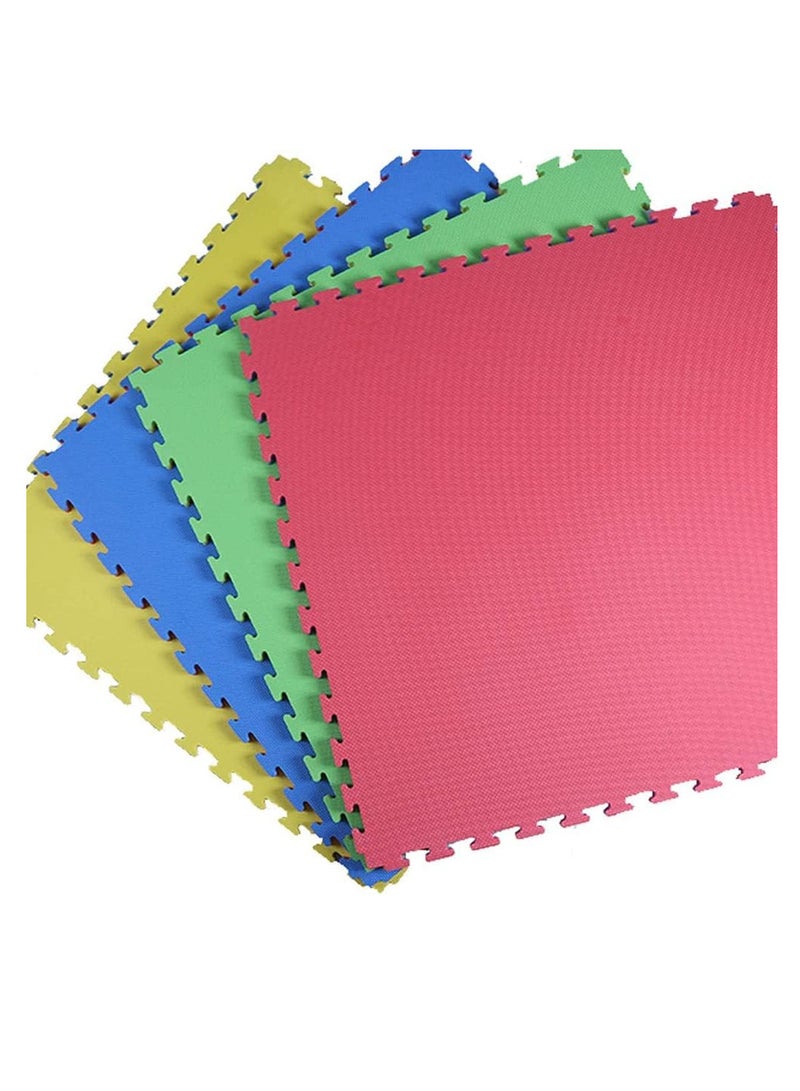 ECVV 4 PACK Interlocking EVA Foam Floor Play Mat for Home Gym, Yoga Mat 60 x 60cm, Puzzle Exercise Floor Mat, Workout Equipment, or Child's Play Surface - Set of 4, Multicolor - Image 4
