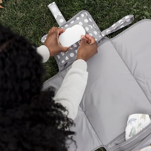 Tiny Twinkle Portable Diaper Changing Pad – Foldable, Waterproof & Compact Travel Changing Mat with Storage | Smart Wipes Pocket for On-The-Go Parents(Luna) - Image 4
