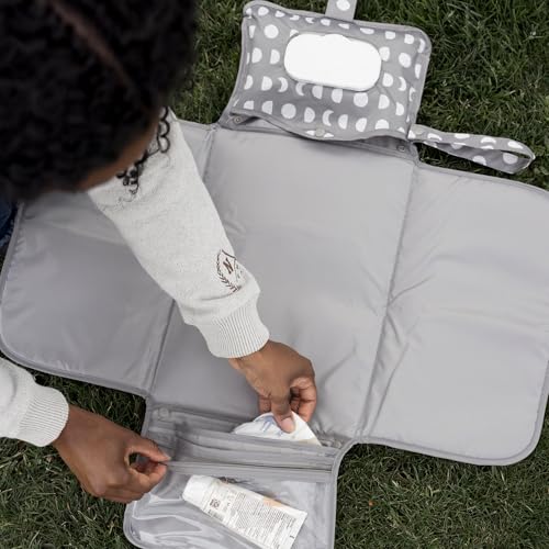 Tiny Twinkle Portable Diaper Changing Pad – Foldable, Waterproof & Compact Travel Changing Mat with Storage | Smart Wipes Pocket for On-The-Go Parents(Luna) - Image 5