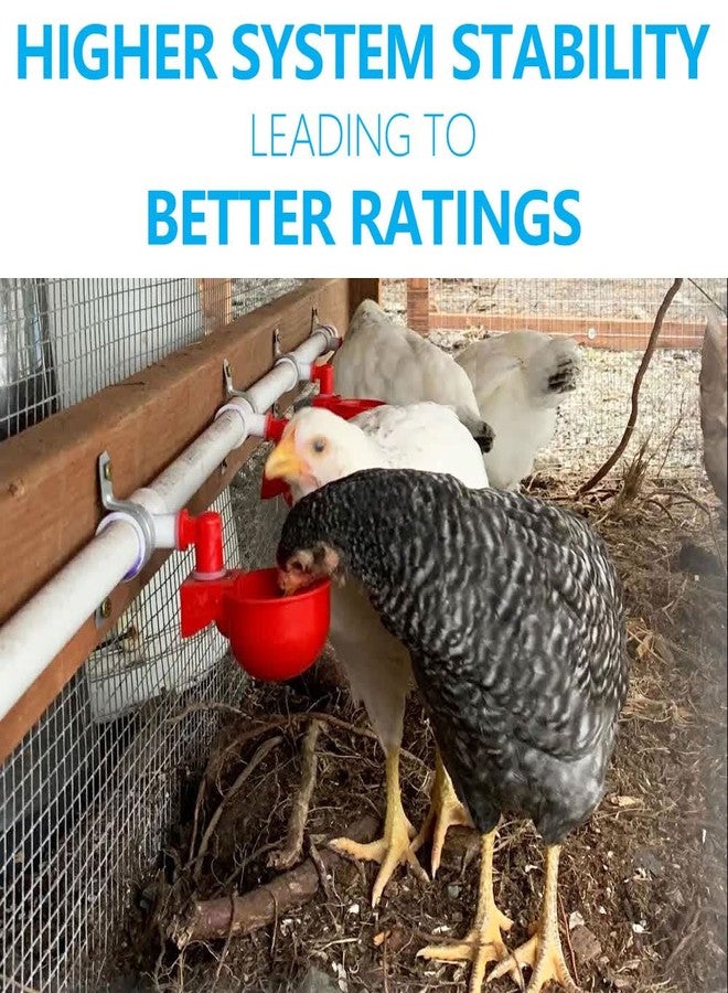 letsFix Automatic Chicken Watering System with 1/2" PVC Pipe & Hose Connector Kit, Leak-Proof and Easy-Assembly Chicken Drinker for Coops, Compatible with Water Tanks - Image 2