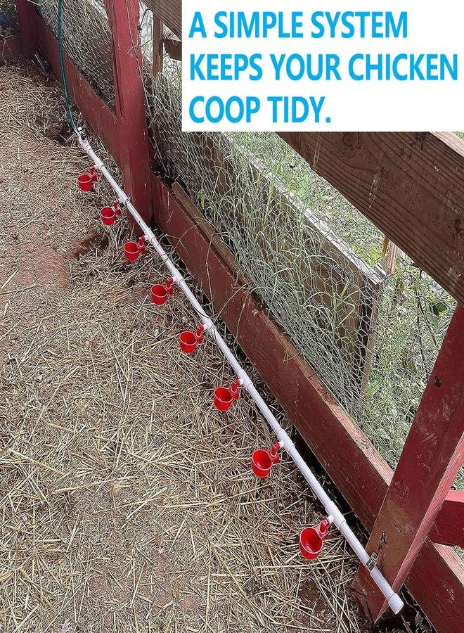 letsFix Automatic Chicken Watering System with 1/2" PVC Pipe & Hose Connector Kit, Leak-Proof and Easy-Assembly Chicken Drinker for Coops, Compatible with Water Tanks - Image 3