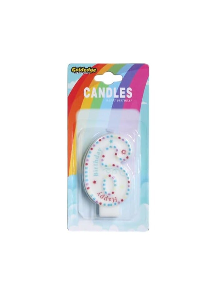 Goldedge تزيين كعكة عيد الميلاد برقم 6 من جولديج - قمة كعكة سعيدة (بيضاء) - Image 4