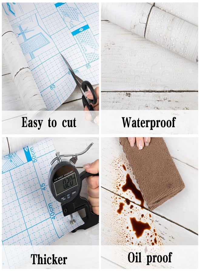 practicalWs 17.7''×393.7'' Wood Shiplap Peel and Stick Wallpaper, White Gray Wood Contact Paper for Cabinets and Drawers, Self Adhesive Faux Nature Wall Paper for Wall Covering Furniture Home Decor - Image 2