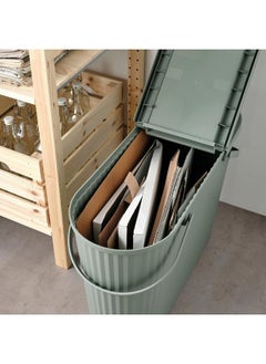 Zaboon Bin With Lid, Grey-Green, 48 L  - Image 4