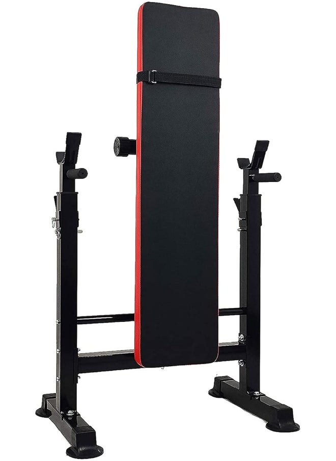 BalanceFrom - BalanceFrom Multifunctional Workout Station Adjustable Olympic Workout Bench with Squat Rack, Leg Extension, Preacher Curl, and Weight Storage - Image 1