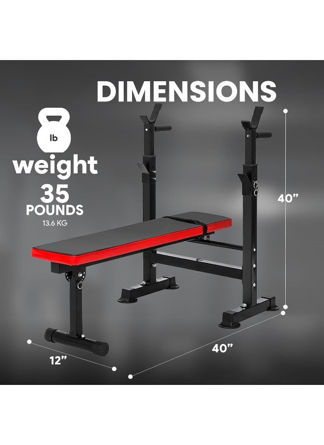 BalanceFrom - BalanceFrom Multifunctional Workout Station Adjustable Olympic Workout Bench with Squat Rack, Leg Extension, Preacher Curl, and Weight Storage - Image 1