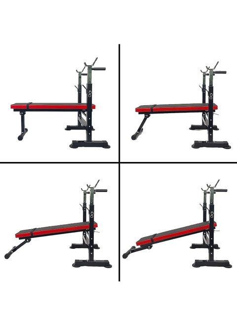 BalanceFrom Multifunctional Workout Station Adjustable Olympic Workout Bench with Squat Rack, Leg Extension, Preacher Curl, and Weight Storage