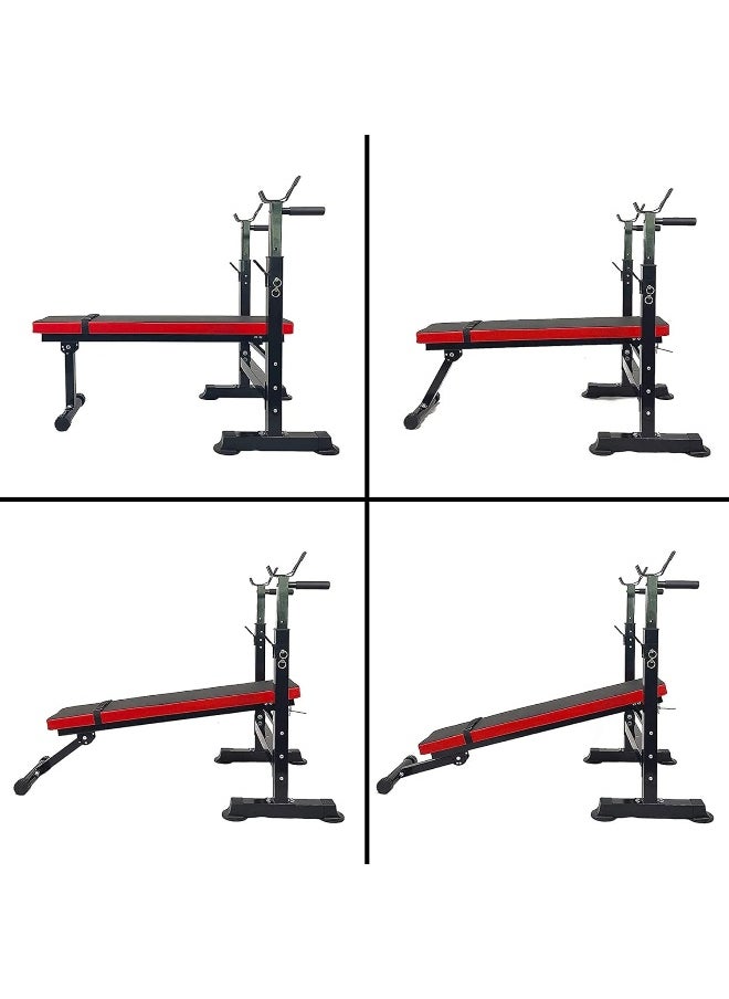 BalanceFrom - BalanceFrom Multifunctional Workout Station Adjustable Olympic Workout Bench with Squat Rack, Leg Extension, Preacher Curl, and Weight Storage - Image 1