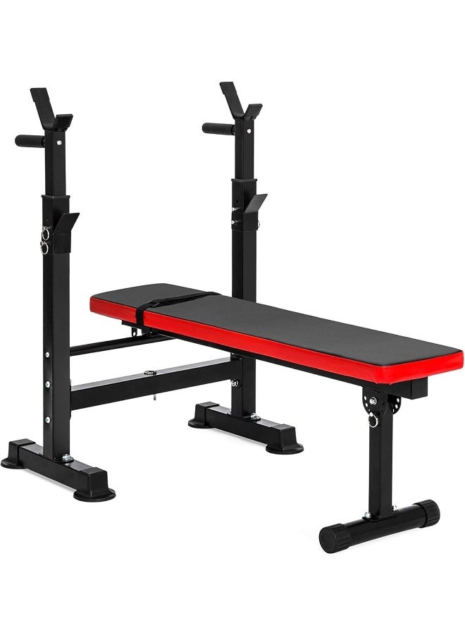 BalanceFrom - BalanceFrom Multifunctional Workout Station Adjustable Olympic Workout Bench with Squat Rack, Leg Extension, Preacher Curl, and Weight Storage - Image 1