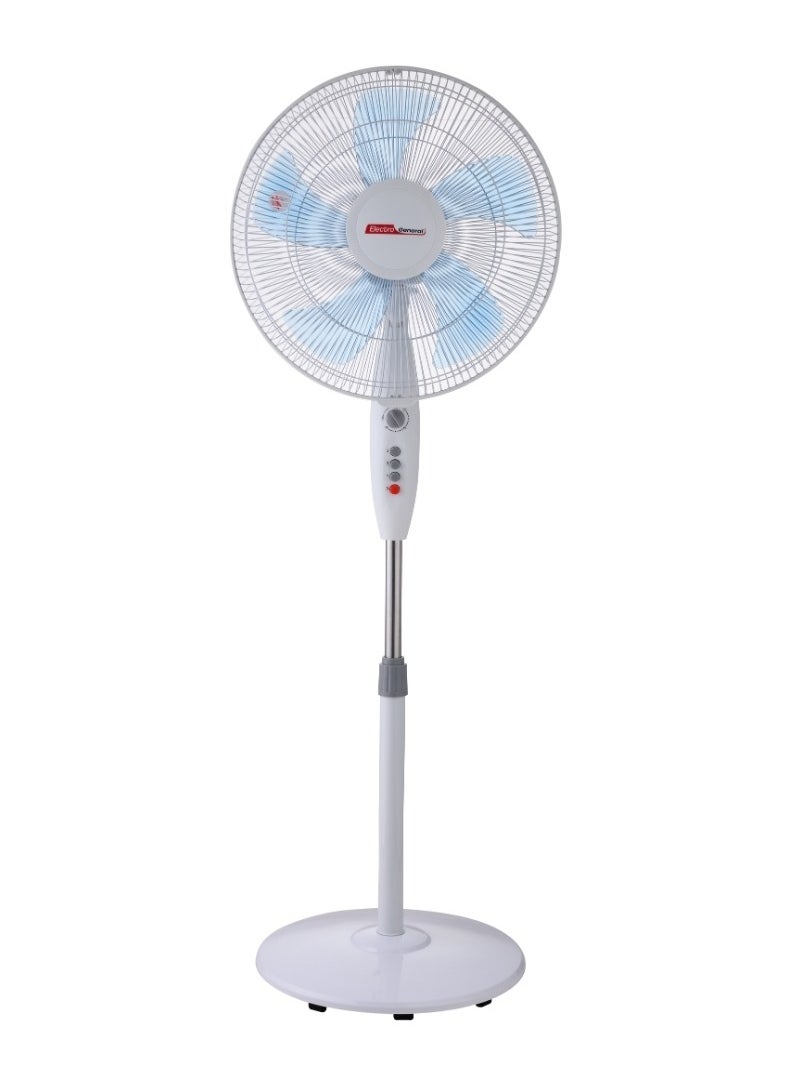Electro General - Pedestal fan with Modern Design - 16-Inch (40cm) Size - Full Copper Motor - Five AS Blades - 3 Speed Settings - 7.5-Hour Timer - Adjustable Height 1.2-1.3m - Round Base - Without Remote Control - Image 1