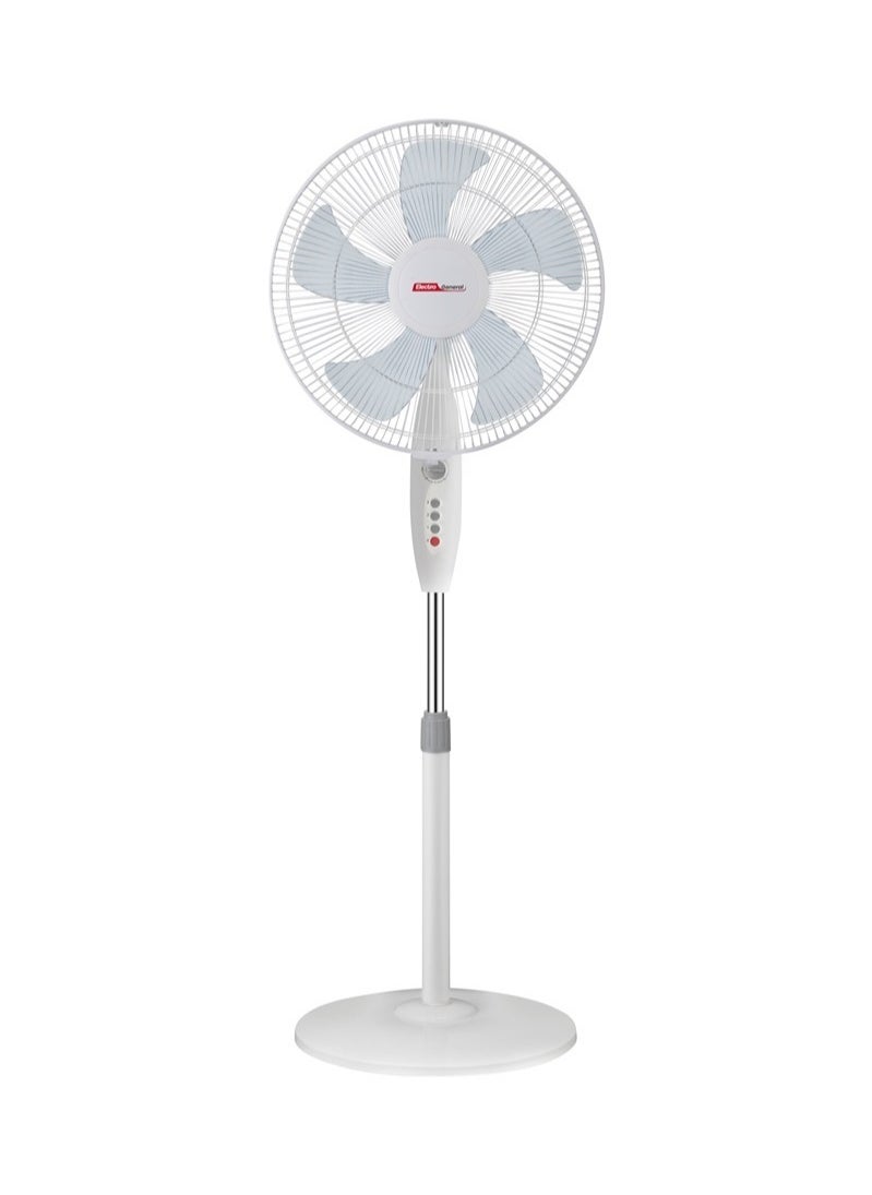 Electro General - Pedestal fan with Modern Design - 16-Inch (40cm) Size - Full Copper Motor - Five AS Blades - 3 Speed Settings - 7.5-Hour Timer - Adjustable Height 1.2-1.3m - Round Base - Without Remote Control - Image 1