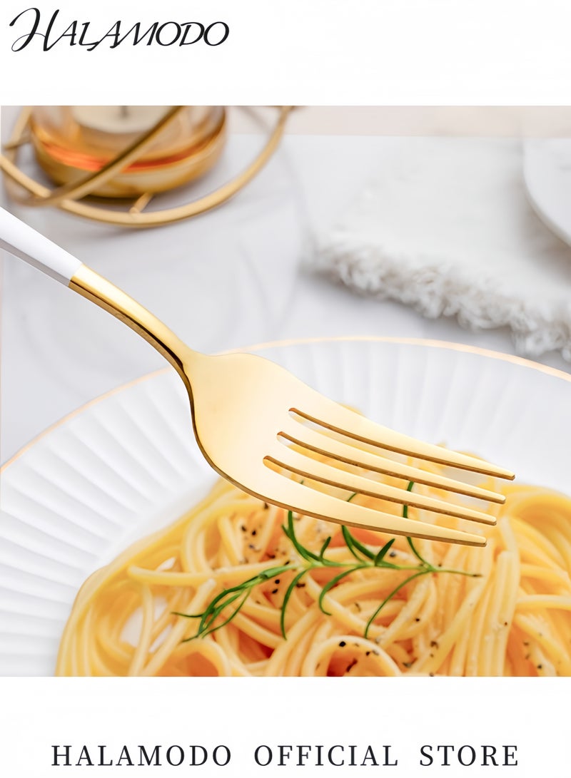 HALAMODO 4PCS Silverware Set Stainless Steel Flatware Cutlery Set Mirror Polished Tableware Cutlery Kitchen Utensils Set for Home Kitchen Restaurant Hotel,  Dishwasher Safe - Image 5